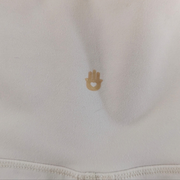 Spiritual Gangster SG Intent Shorts High Waisted Pull On Logo Ivory Linen XS - Picture 8 of 11